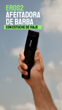Eros2 afeitadora de barba con estuche de viaje movil